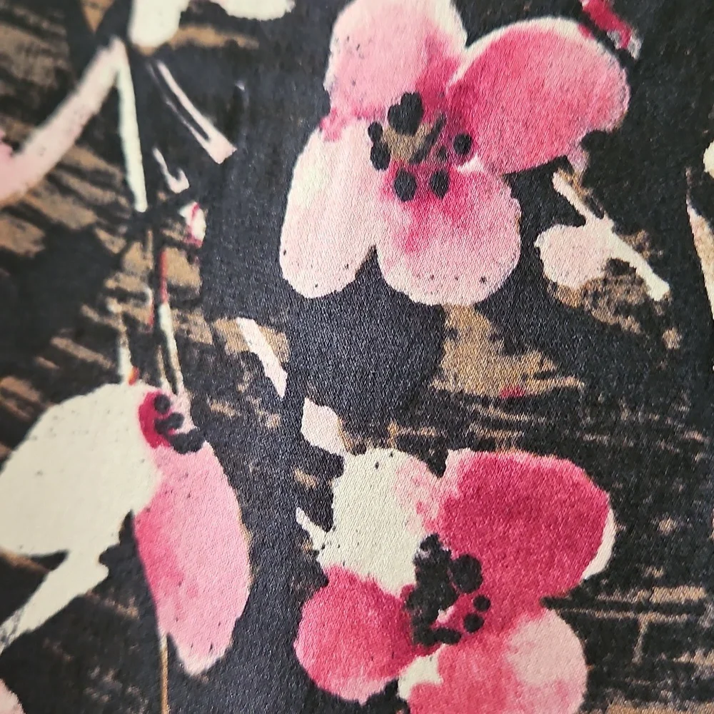 Ann Taylor Silk Wrap Floral Blouse Velvet Y2K‎ Fairy Whimsigoth Size 4